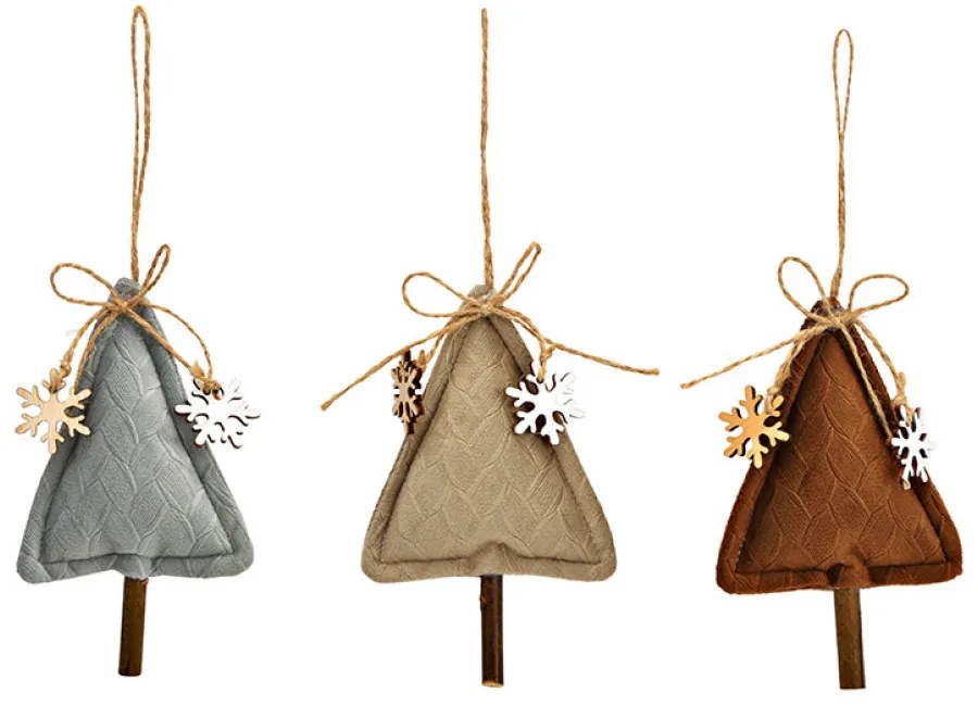 Set de 3 brazi din stofa CHRISTMAS TREE