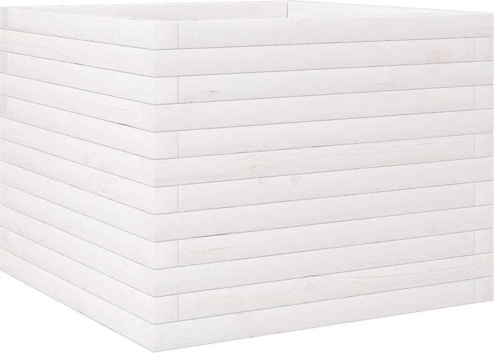 vidaXL Jardinieră de grădină, alb, 60x60x46 cm, lemn masiv de pin