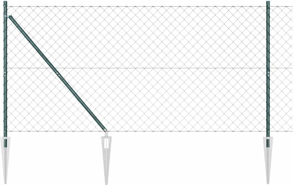 vidaXL Stâlp de gard. Verde 10 x 1,4 m (plasă de 40 x 40 mm)