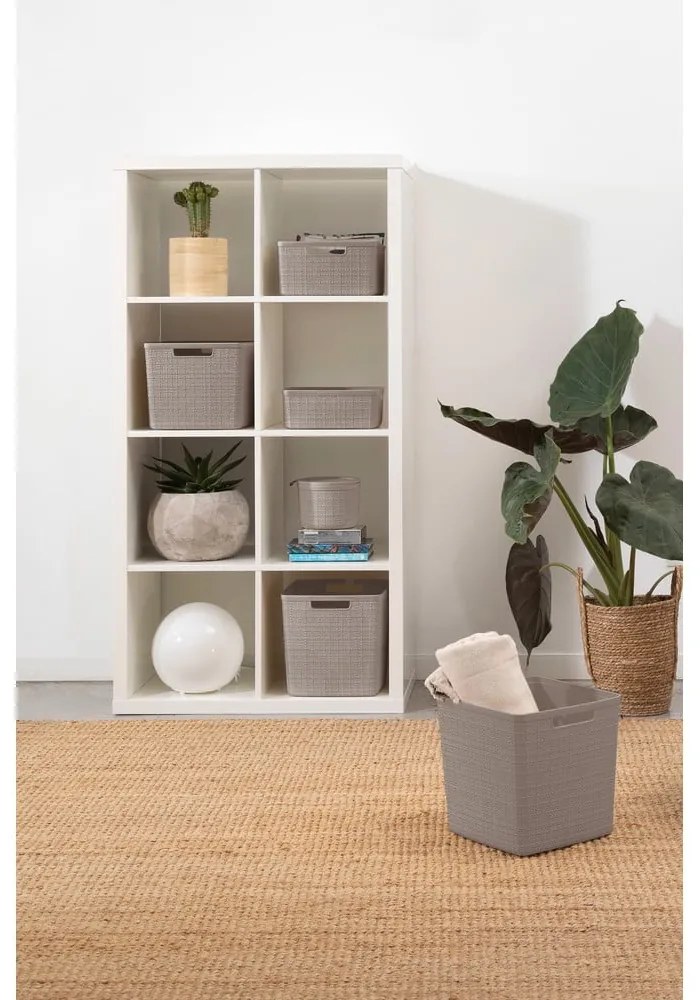 Coș de depozitare de depozitare din plastic 28x28x27 cm Jute – Curver