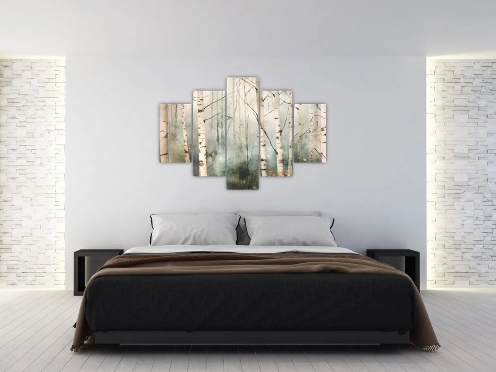 Tablou - Desenarea unui model de pădure (150x105 cm)