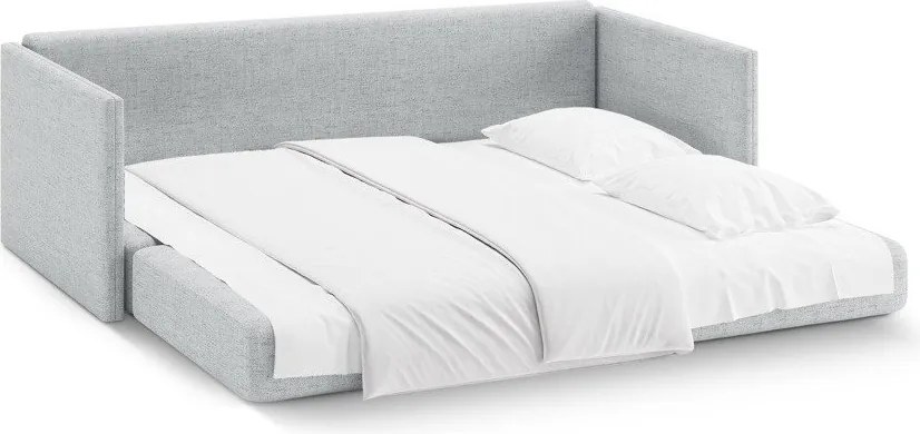 Canapea gri deschis extensibilă cu tapițerie din chenille 209 cm Shannon – Cosmopolitan Design