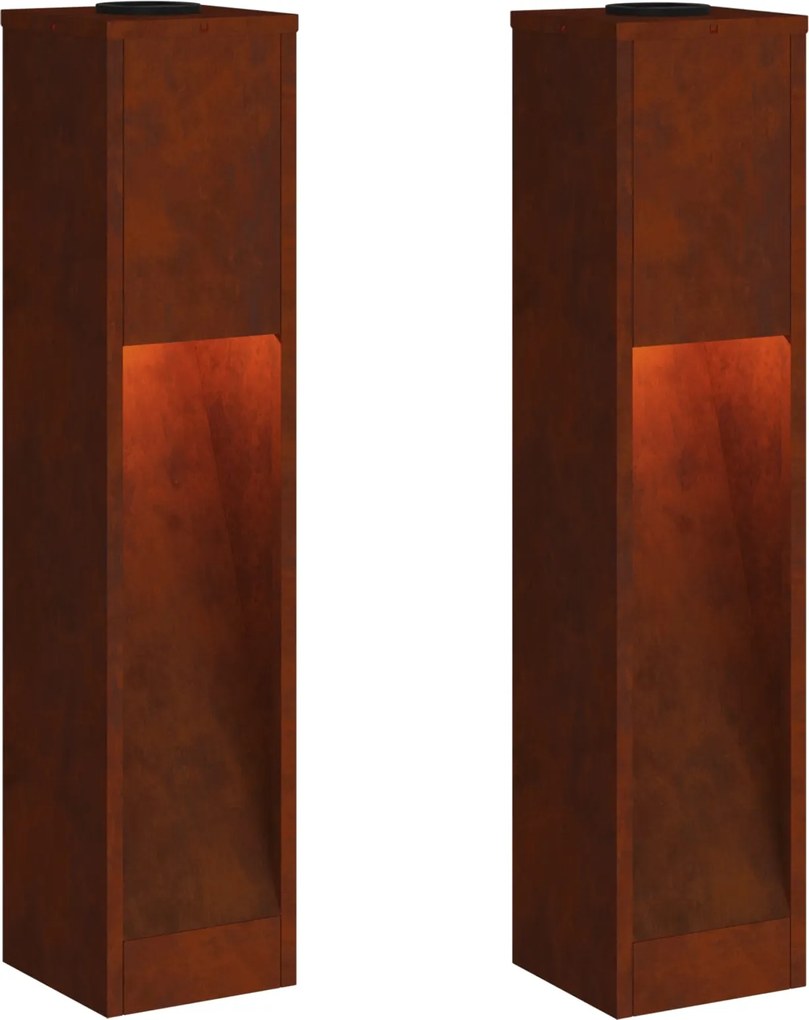 vidaXL Lampa de parcurs LED solar cu lumini cu baterie 2 pcs Bronz