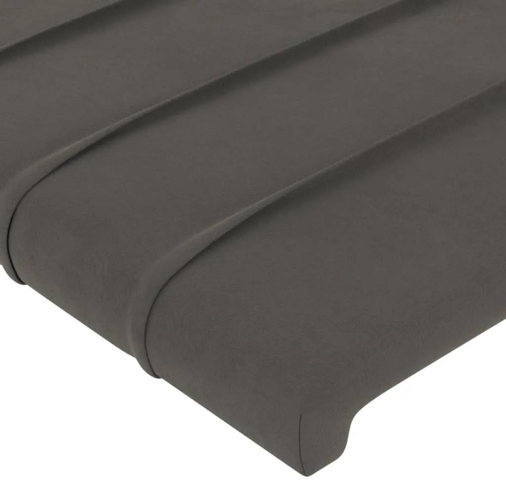 Tablie de pat cu aripioare gri inchis 147x23x78 88 cm catifea 1, Morke gra, 147 x 23 x 78 88 cm