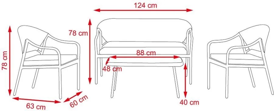 Set mobilier de grădină 4 piese Avenberg MONACO