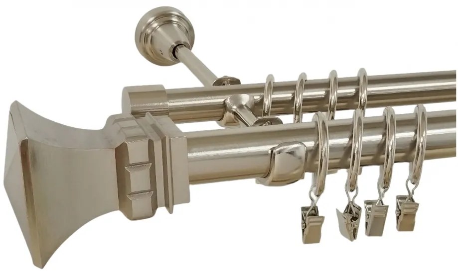 Galerie dubla VERONA 25/19 - INOX (Alege marime: 280 cm)