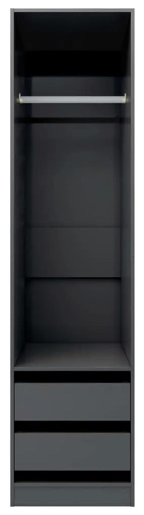 Sifonier cu sertare, gri extralucios, 50x50x200 cm, PAL gri foarte lucios, 1