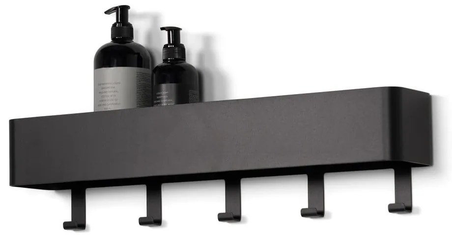Raft pentru baie negru de montat pe perete din oțel Multi – Spinder Design