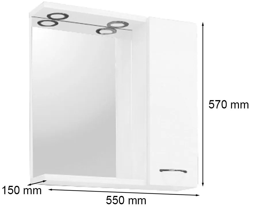 Mobilier complet de baie Ruben 55, stejar Sonoma
