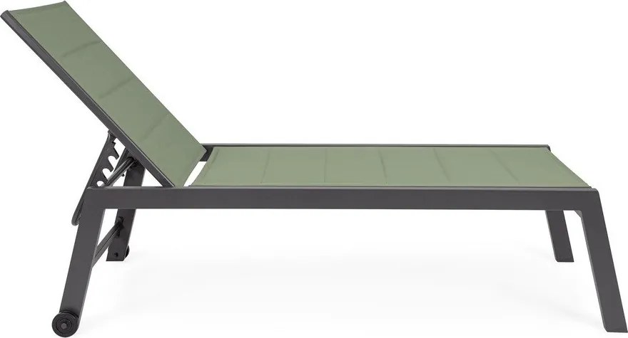 Șezlong de grădină verde din metal Hilde – Bizzotto
