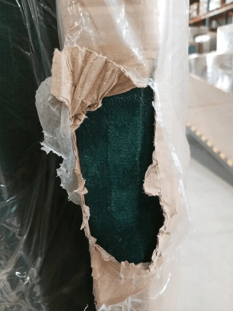OFERTA Pat tapitat boxspring GLORIEN VELVET 160x200 cm verde inchis II. calitate