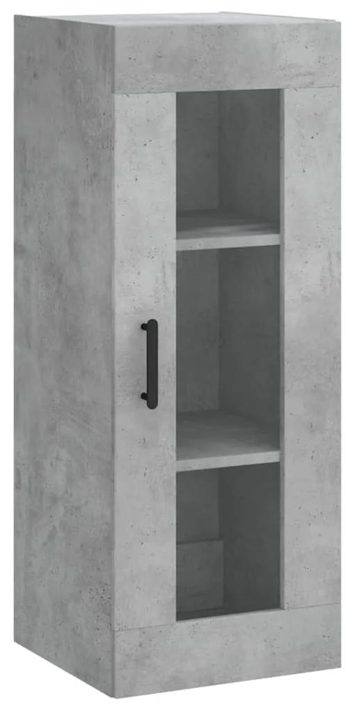 828920 vidaXL Dulap montat pe perete, gri beton, 34,5x34x90 cm