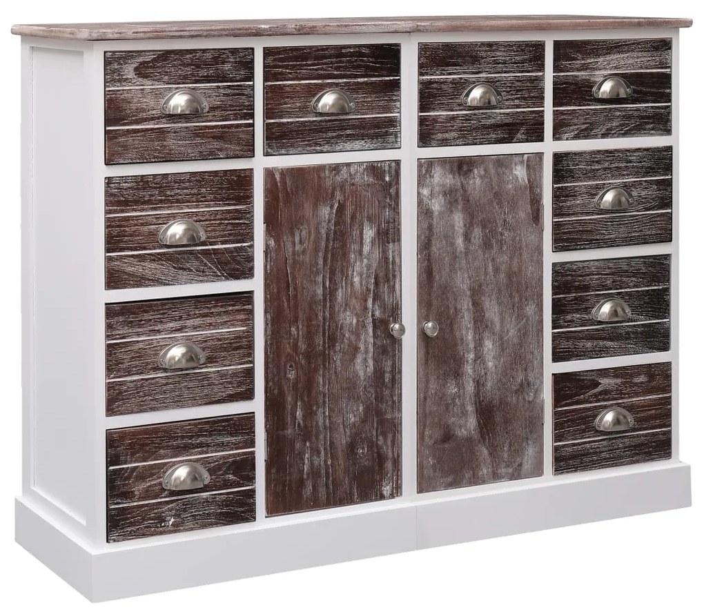 vidaXL Dulap cu 10 sertare, maro, 113 x 30 x 79 cm, lemn