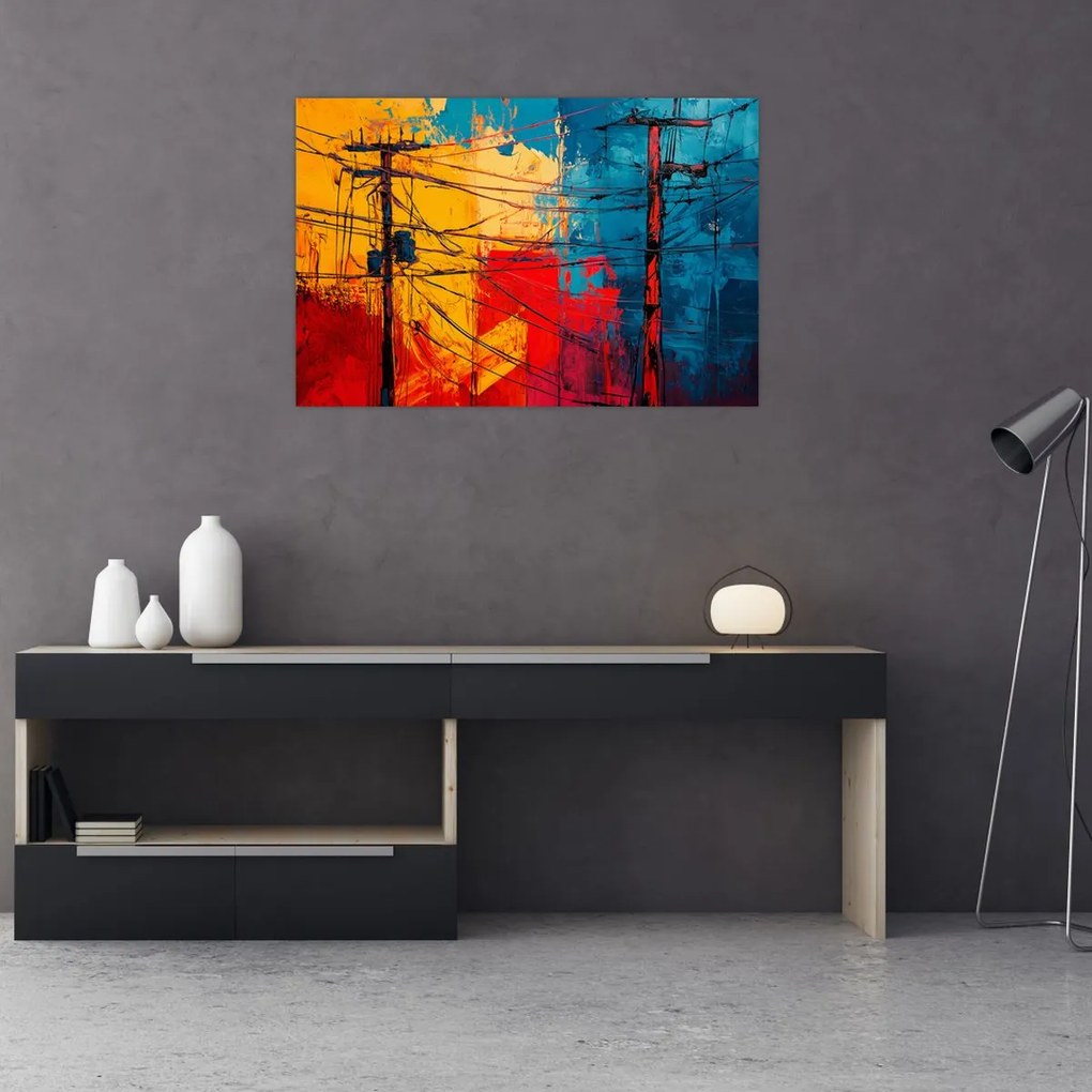 Tablou - Linii electrice abstracte (90x60 cm)