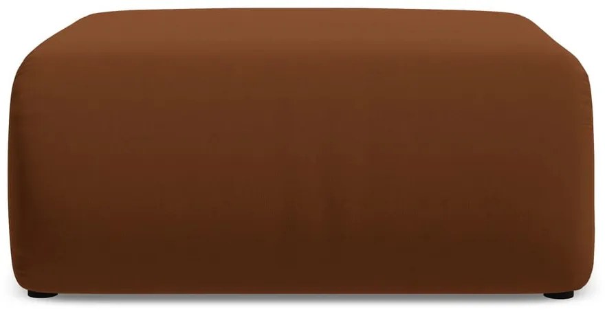 Taburet portocaliu/maro cu tapițerie din catifea Ekahi – Makamii