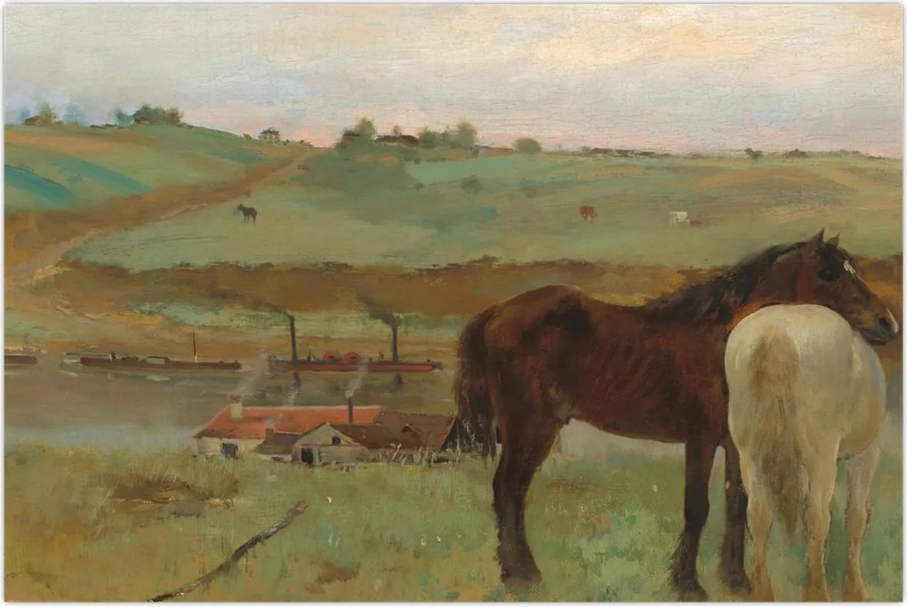 Tablou - Edgar Degas, Horses in a Meadow, reproducere (90x60 cm)