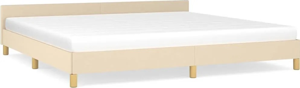 vidaXL Cadru de pat fără saltea, crem, 200x200 cm, textil