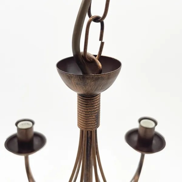 Candelabru suspendat ANTON pe lanț, 6xE14/60W/230V, bronz