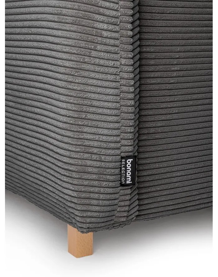 Colțar gri extensibil cu tapițerie din catifea reiată (cu colț variabil) Tori – Bonami Selection