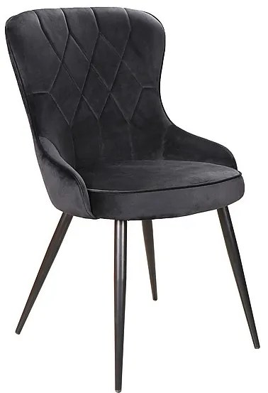 Scaun de bucaterie Lotus Velvet, negru