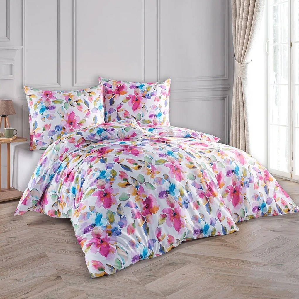 BedTex Lenjerie de pat din satin Vibrance, 160 x 200 cm, 2 x 70 x 80 cm, 160 x 200 cm, 2 buc. 70 x 80 cm