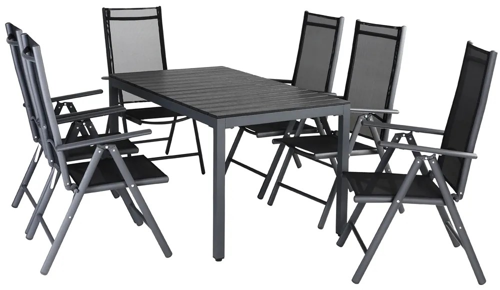 Deuba Set de grădină Bern 1+6 din aluminiu - antracit WPC
