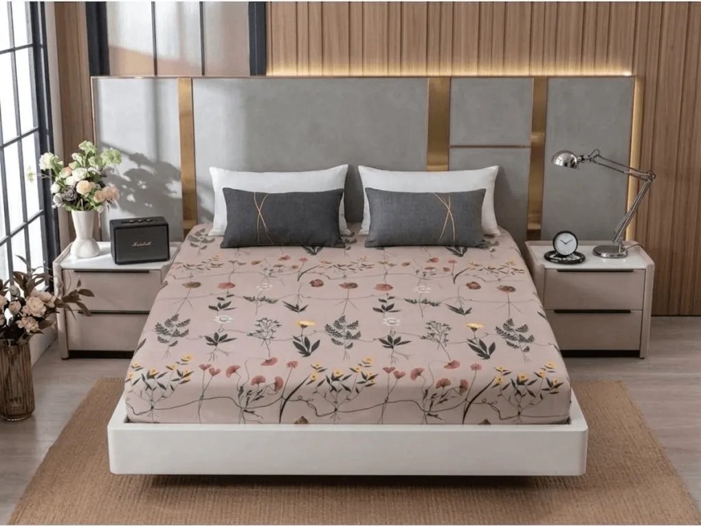 Cearsaf din microfibra HERBAR bej 180x200 cm