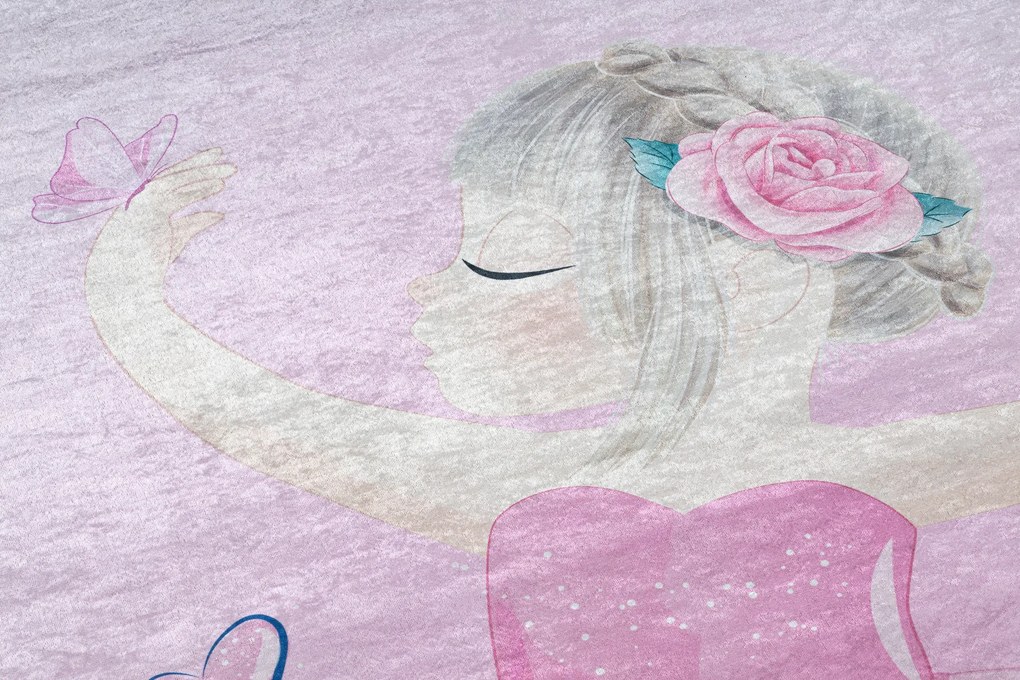 BAMBINO 42830 covor lavabil Balerina pentru copii anti-alunecare - roz