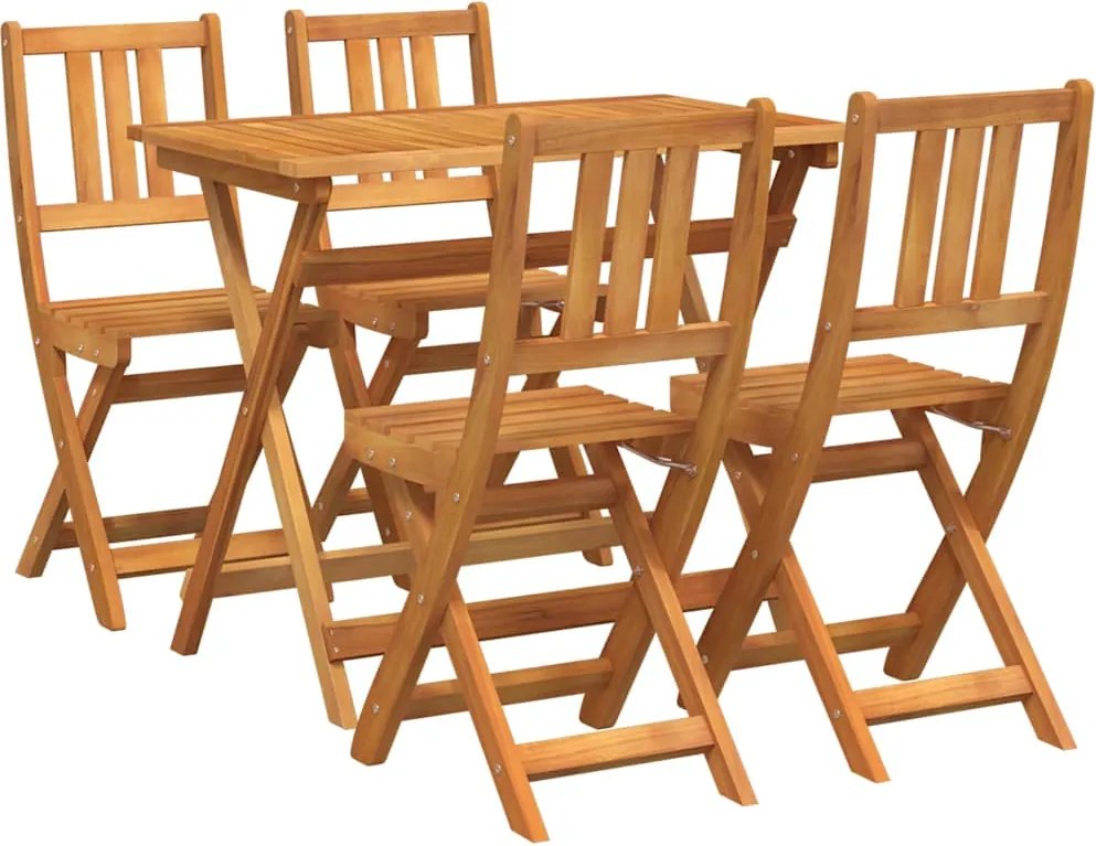 vidaXL Set Bistro de Grădină 5 pcs Maro Lemn Solid de Acacia