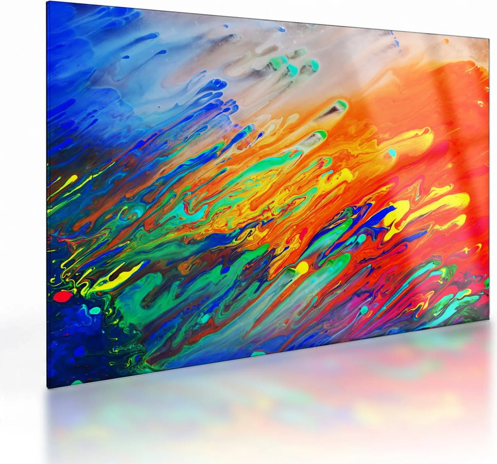 Tablou pe sticlă - Abstract colorat (70x50 cm)