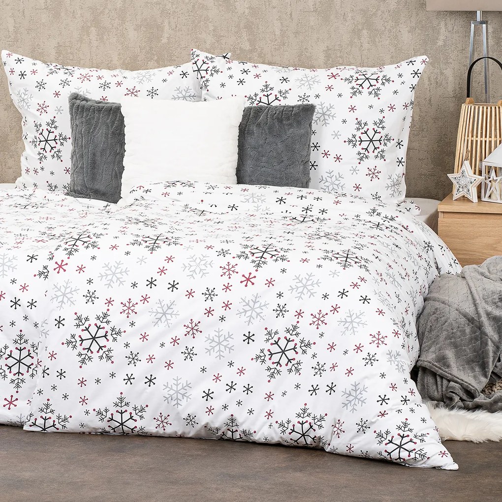 Lenjerie de pat 4Home Snowflakes, din bumbac, 140 x 200 cm, 70 x 90 cm