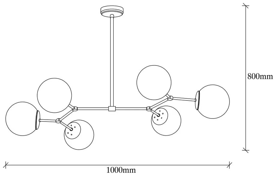 Lustră de 6 becuri Opviq lights Damar Horizontal, auriu - alb