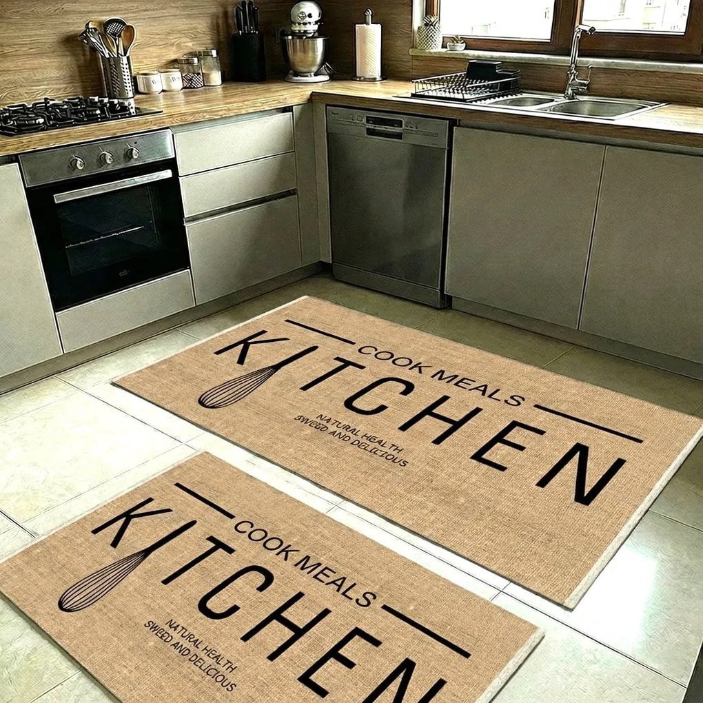 Set 2 Covoare bucatarie antiderapante 60x80 cm + 60x120 cm, CBU305