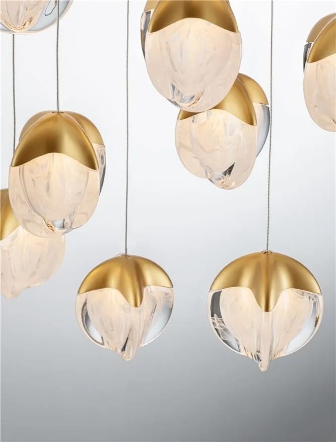 Lustra cu 18 pendule LED ALICIA auriu