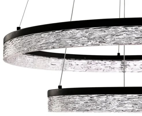 Lustră LED suspendată pe cablu FROZI, 38W, 230V, Ø 60 cm, negru