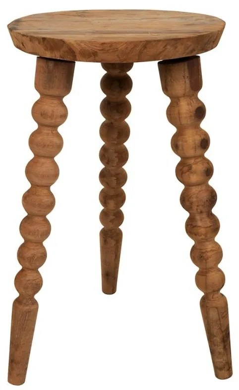 Masuta decorativa, din lemn reciclat, 34 cm, Campagne