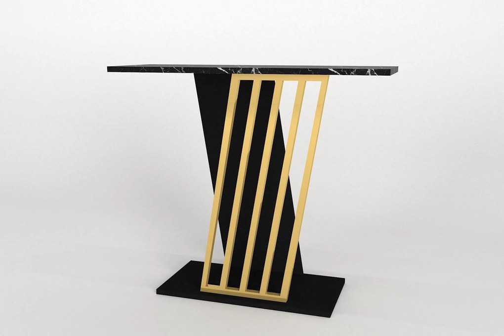 Consola Gravity Negru, Auriu 90x77x30 cm