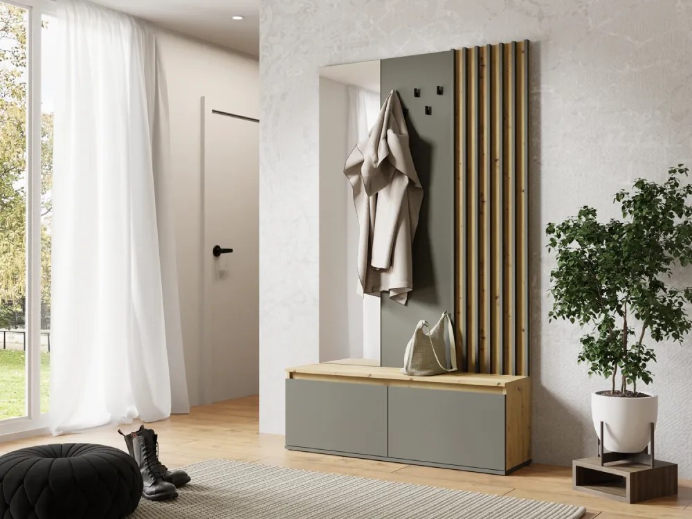 Set pentru hol, grafit/stejar artisan, DERIS