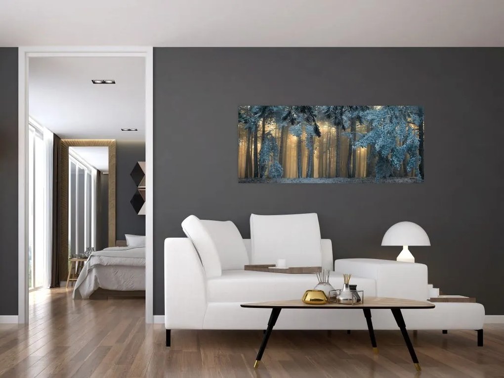 Tablou cu pădure înzăpezită (120x50 cm)