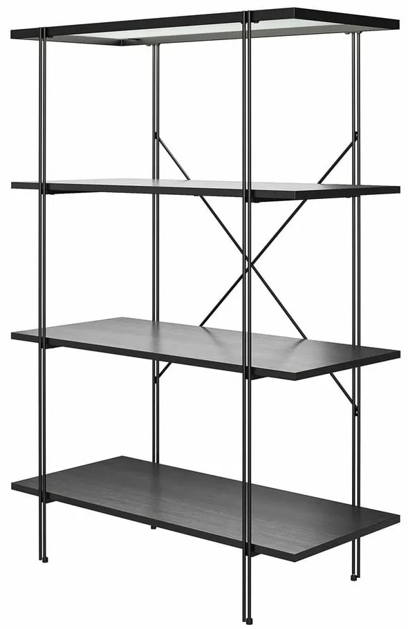 Bibliotecă neagră cu aspect de stejar 79x117 cm Wainwright - Queer Eye