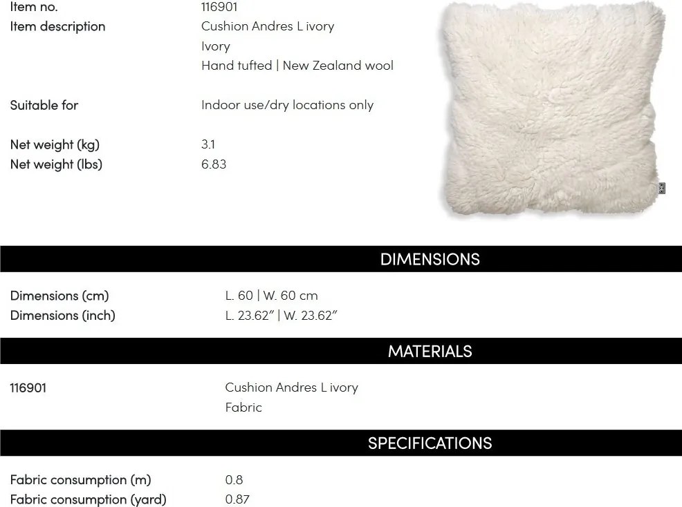 Perna design LUX Andres L, Ivory