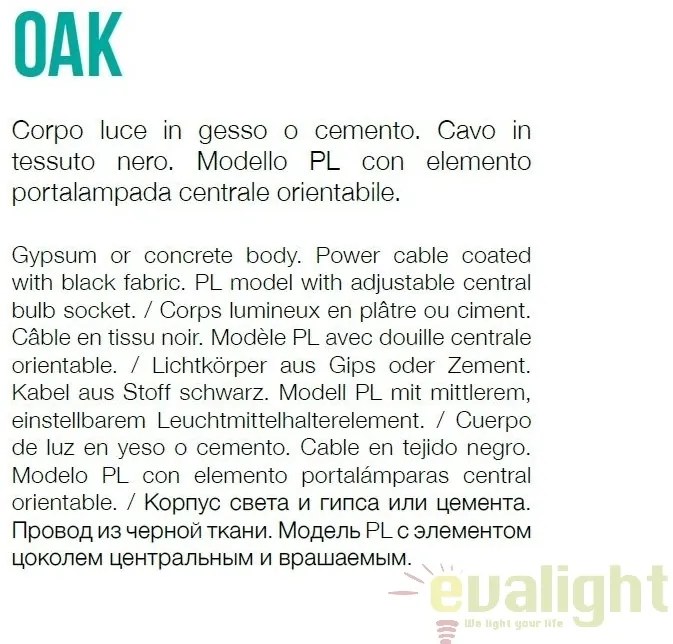 Plafoniera design modern minimalist OAK PL1 ROUND alba 150420