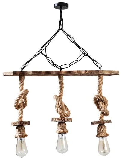 Candelabru EREBOS pe lanț 3xE27/40W/230V maro