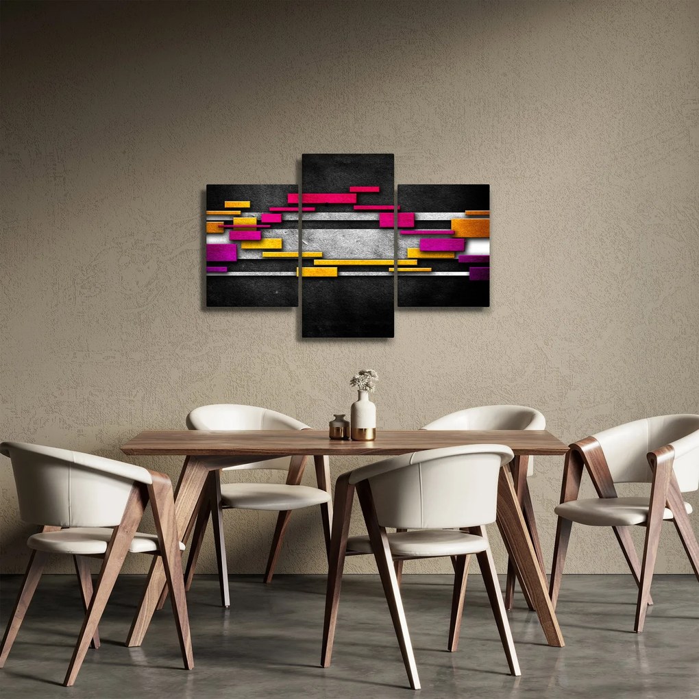 Tablou - Abstrac colorat, fundal negru (90x60 cm)