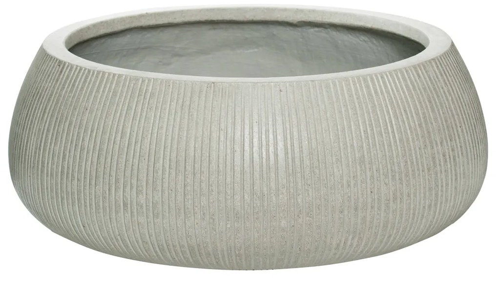 Ghiveci Eileen, gri deschis (canelare verticală), dimensiuni multiple - ghivece ceramice mărimea: XL - v. 14 cm, ⌀ 36 cm