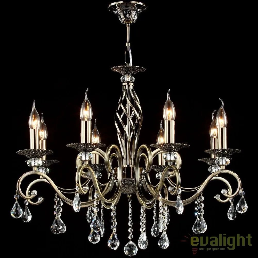 Candelabru elegant design clasic cu 8 brate Grace bronz MYRC247-PL-08-R