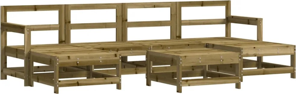 vidaXL Set mobilier de grădină, 7 piese, lemn de pin tratat