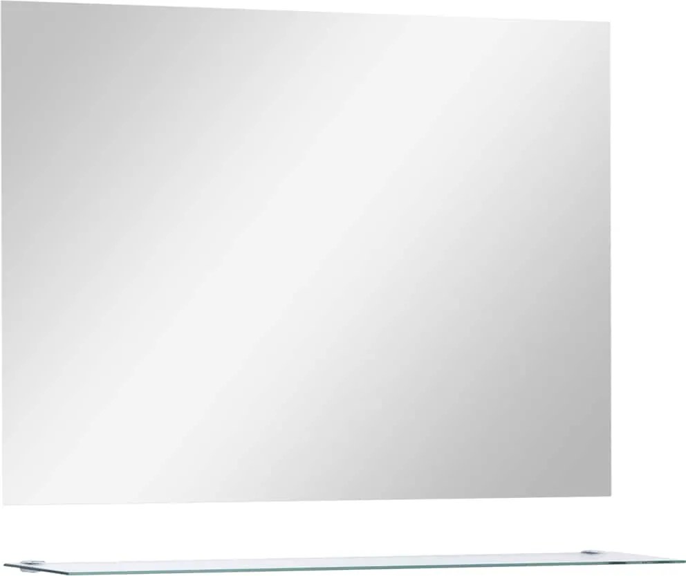 vidaXL Oglindă de perete cu raft, 80 x 60 cm, sticlă securizată