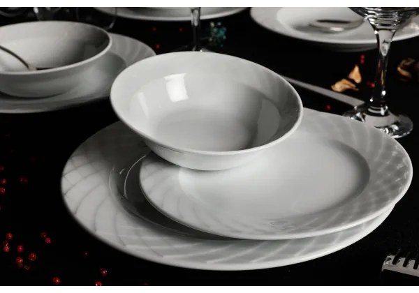Set de veselă 24 piese alb/porțelan