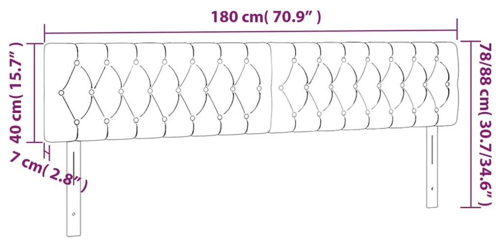 Tablie de pat cu LED, maro inchis, 180x7x78 88 cm, textil 1, Maro inchis, 180 x 7 x 78 88 cm